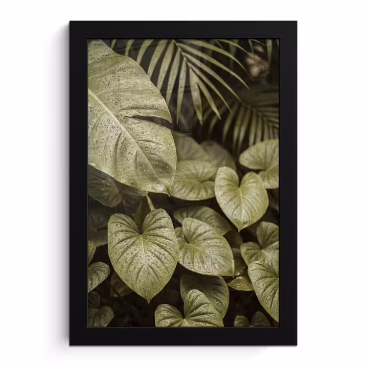 Poster met lijst - Groene bladeren - Natuur — 1