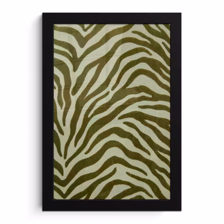 Poster met lijst - Zebramotief - Groen - Modern — 1