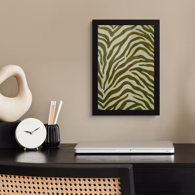 Poster met lijst - Zebramotief - Groen - Modern — 3