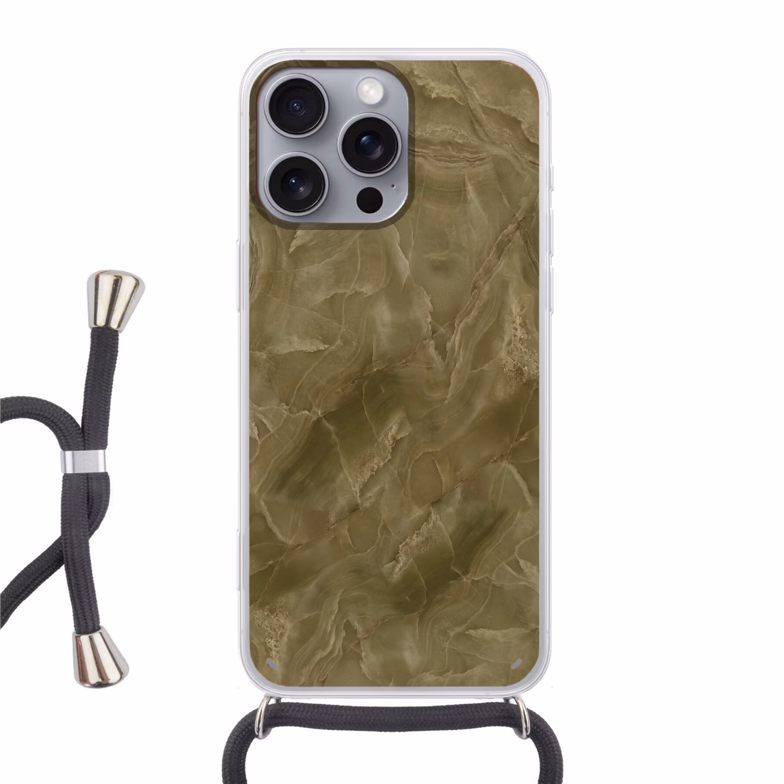 Telefoonhoesje met koord - Marmer - Groen - Abstract — 1