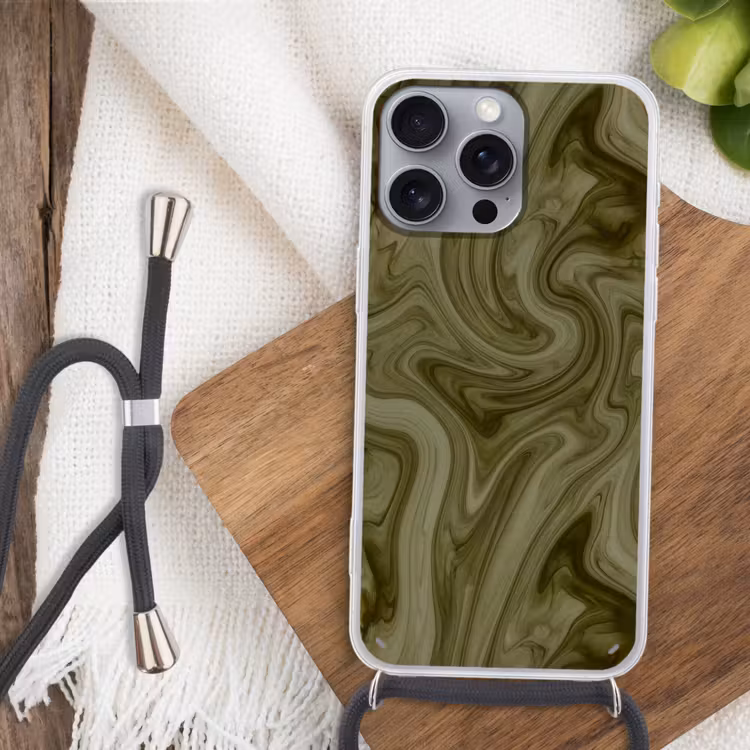Telefoonhoesje met koord - Abstract - Groen - Modern — 3