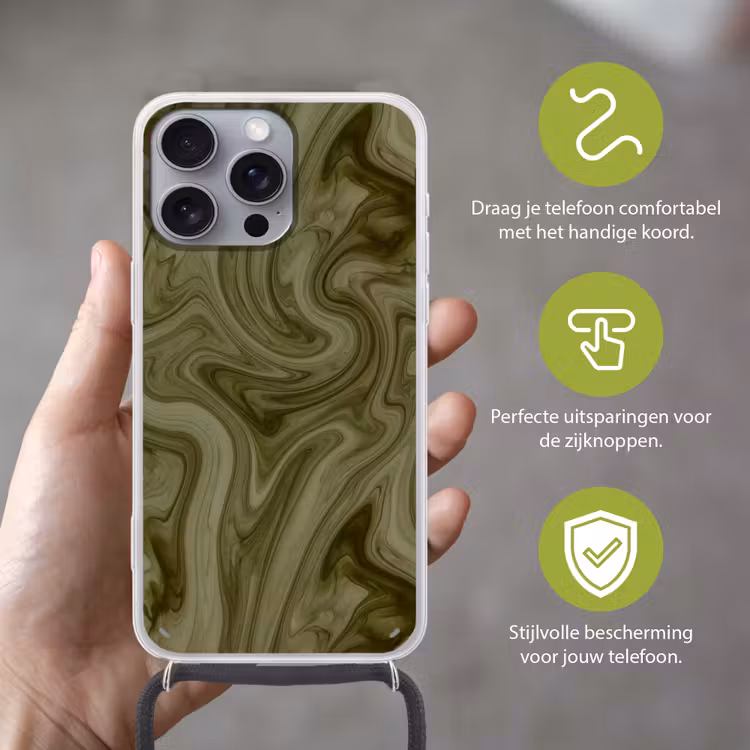 Telefoonhoesje met koord - Abstract - Groen - Modern — 4