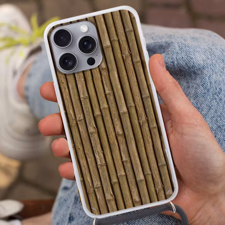 Telefoonhoesje met koord - Bamboe - Stengels - Natuur — 2