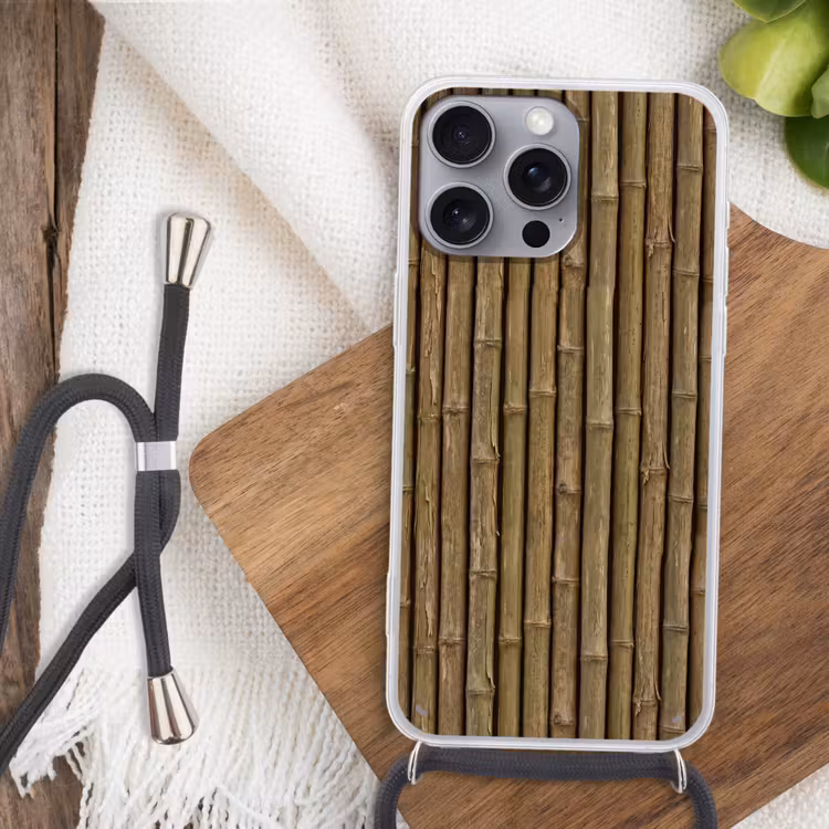Telefoonhoesje met koord - Bamboe - Stengels - Natuur — 3