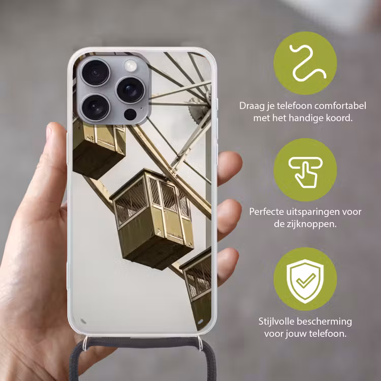 Telefoonhoesje met koord - Reuzenrad - Attractie - Groen — 4