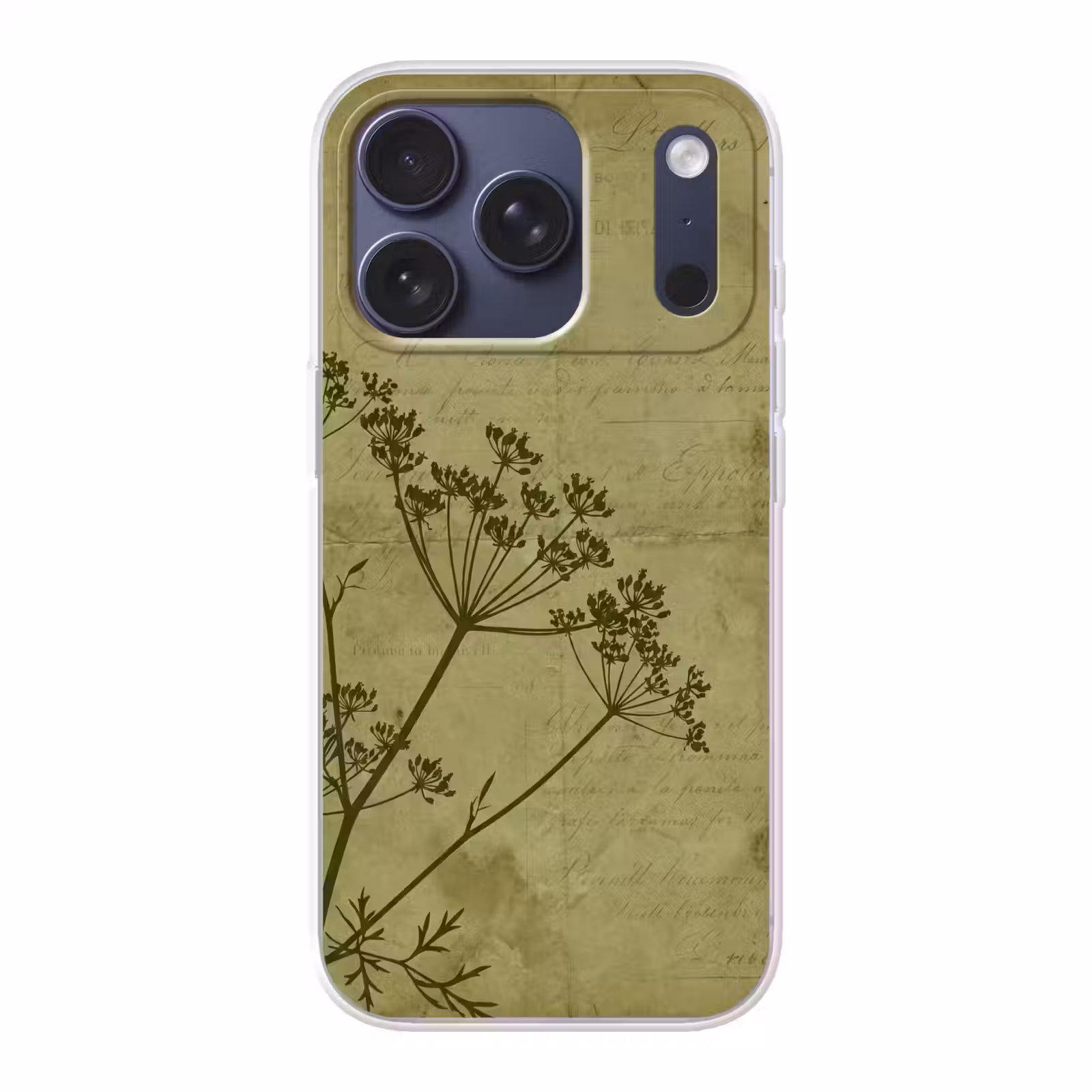 Telefoonhoesje - Bloemen - Schrift - Groen — 1