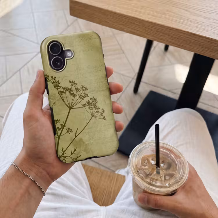 Telefoonhoesje Toughcase - Bloemen - Schrift - Groen — 4