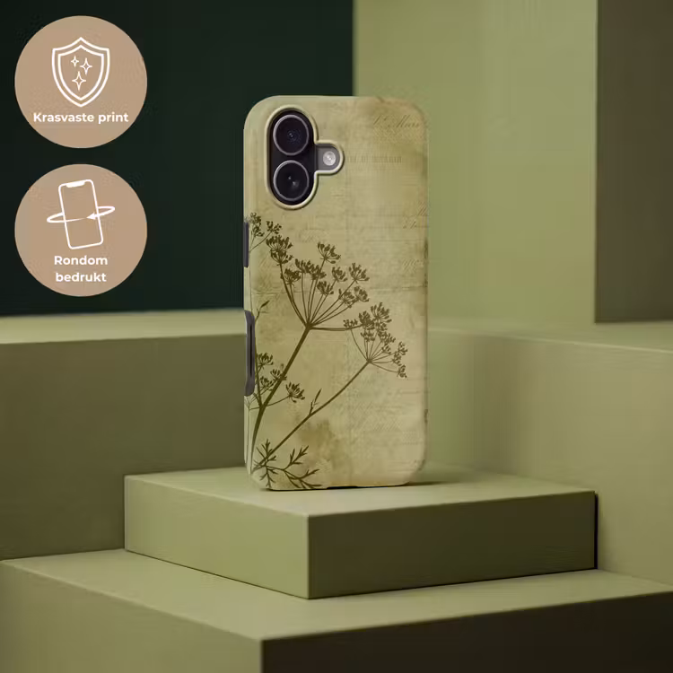 Telefoonhoesje Toughcase - Bloemen - Schrift - Groen — 7