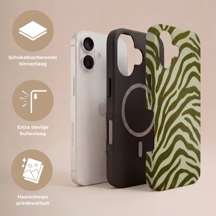 Telefoonhoesje Toughcase - Zebramotief - Groen - Modern — 3