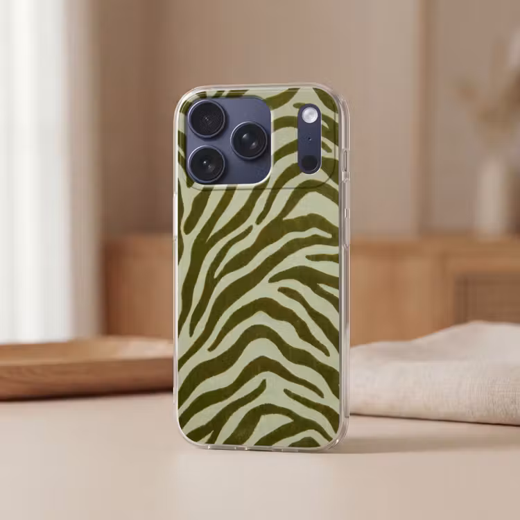 Telefoonhoesje - Zebramotief - Groen - Modern — 3