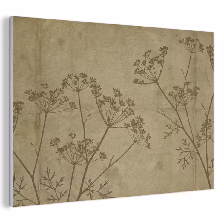 Akoestisch schilderij - Bloemen - Schrift - Groen — 1