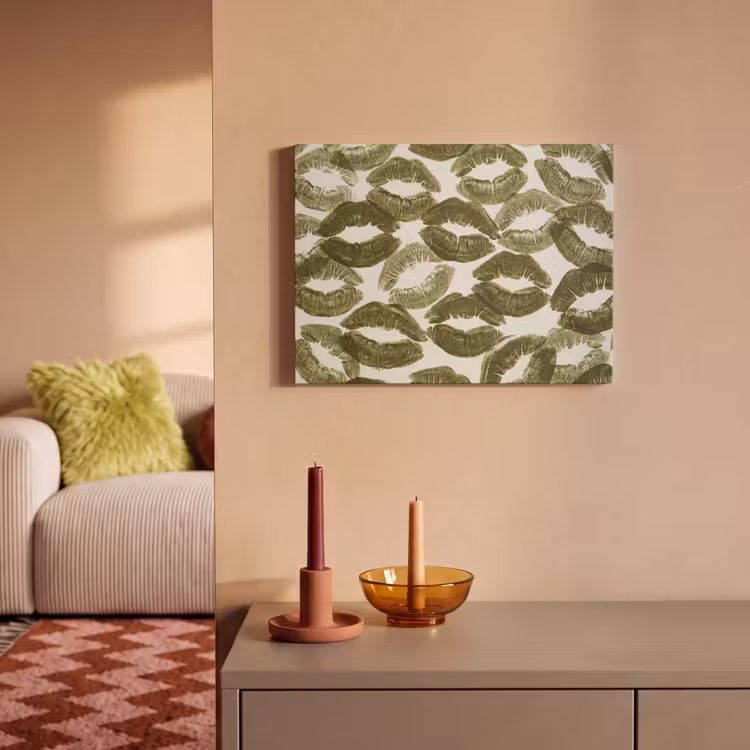 Akoestisch schilderij - Kus - Patroon - Groen — 2