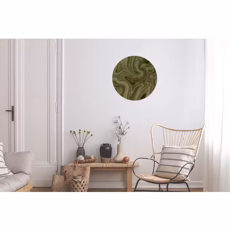 Muurcirkel aluminium - Abstract - Groen - Modern — 2