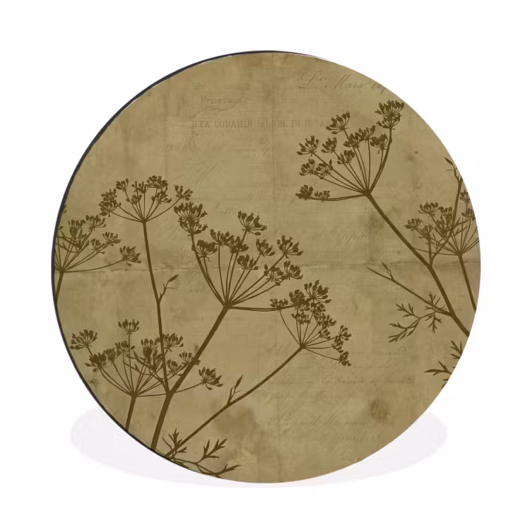 Muurcirkel aluminium - Bloemen - Schrift - Groen — 1