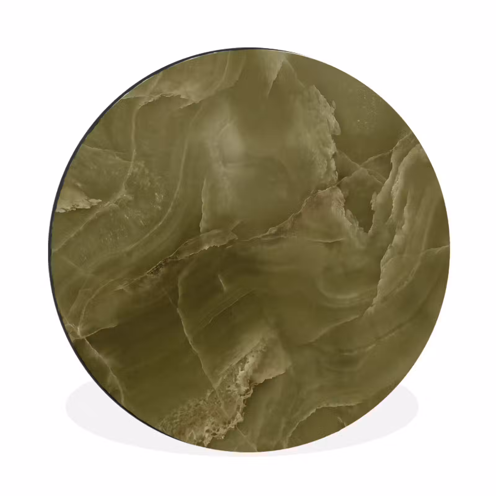 Muurcirkel aluminium - Marmer - Groen - Abstract — 1