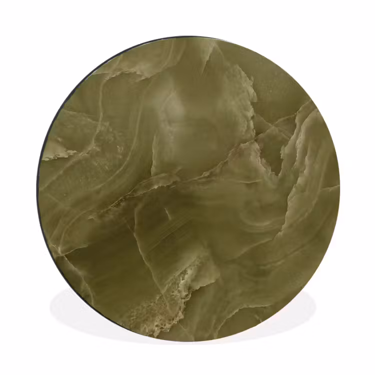 Muurcirkel aluminium - Marmer - Groen - Abstract — 1