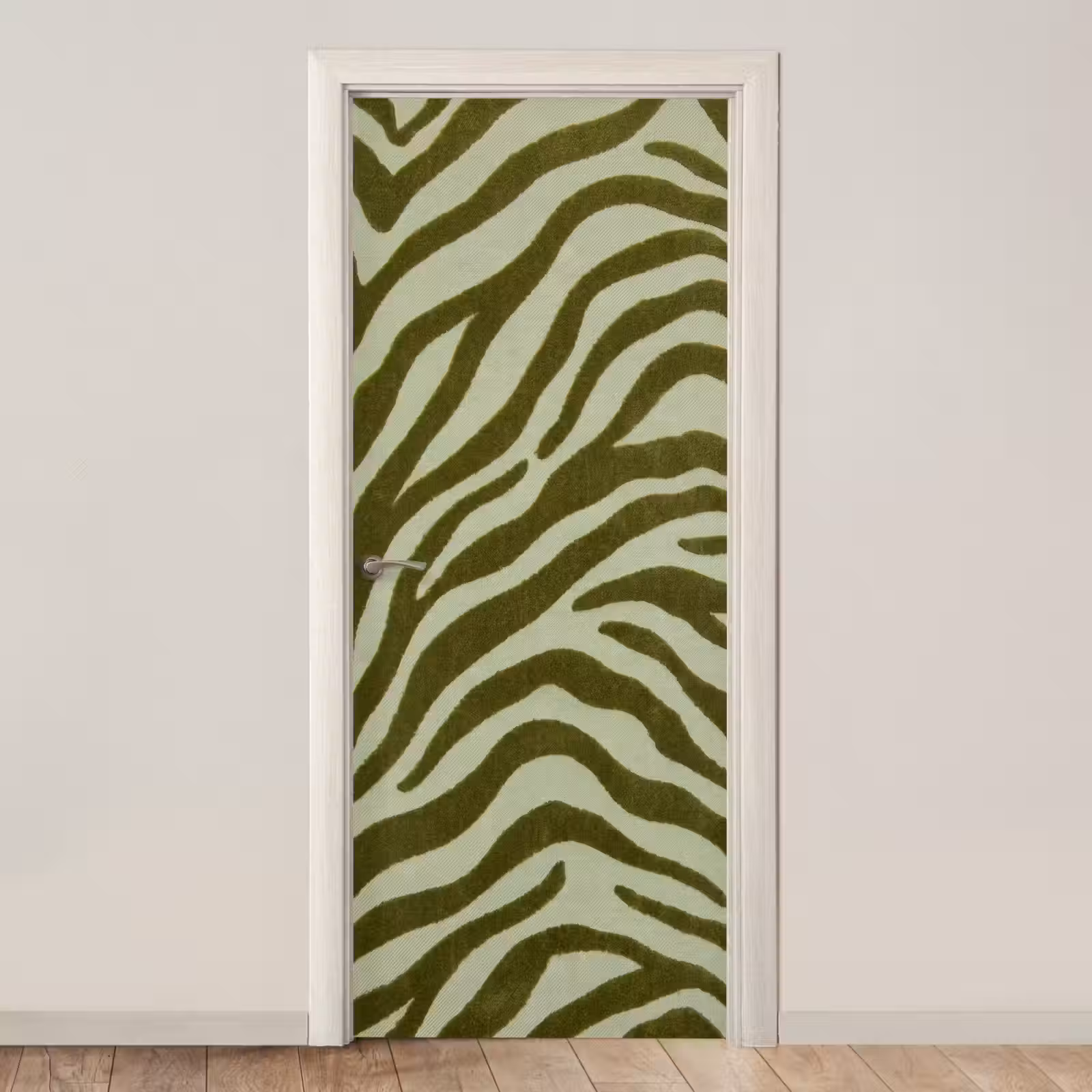 Deursticker - Zebramotief - Groen - Modern — 1