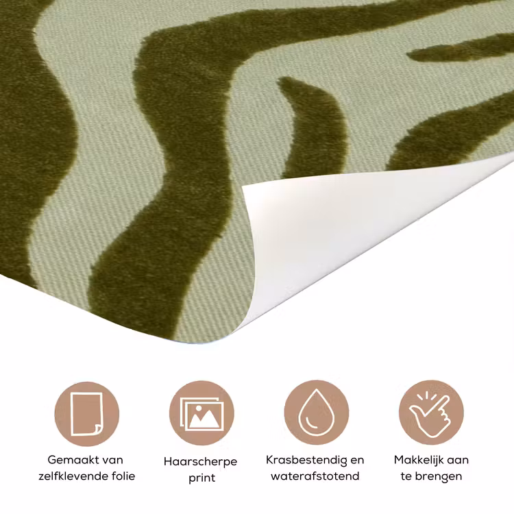 Deursticker - Zebramotief - Groen - Modern — 3