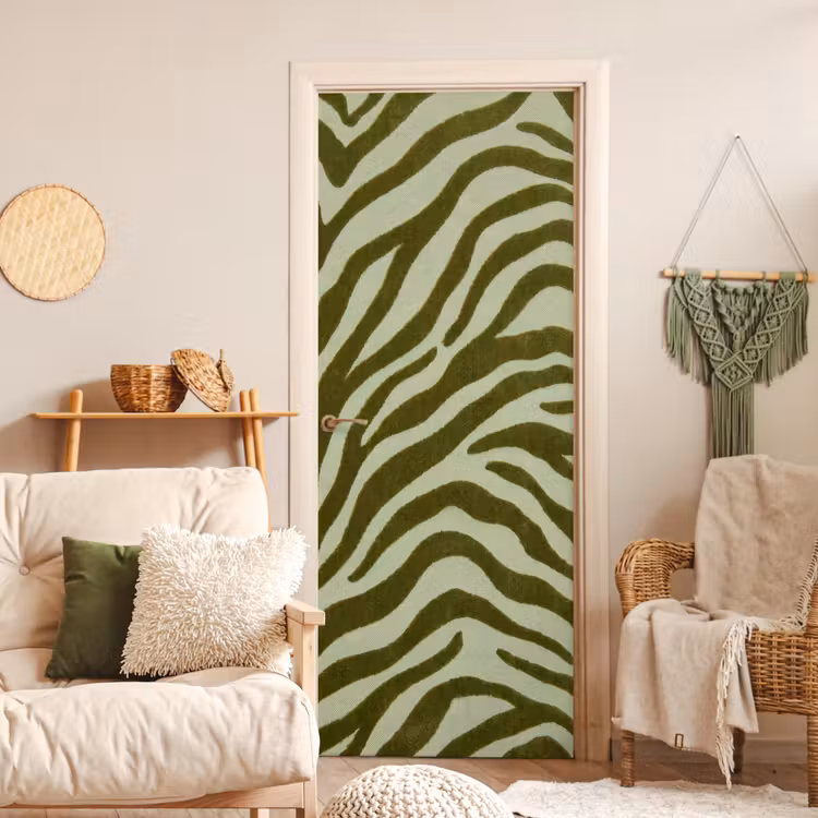 Deursticker - Zebramotief - Groen - Modern — 4