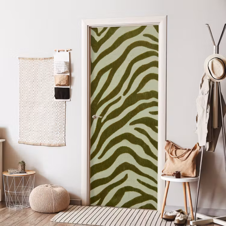 Deursticker - Zebramotief - Groen - Modern — 8