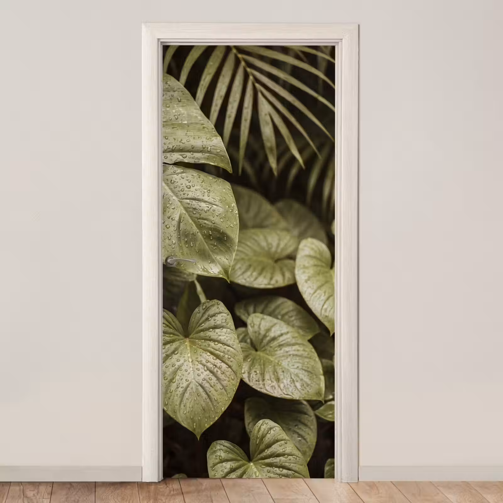 Deursticker - Groene bladeren - Natuur — 1