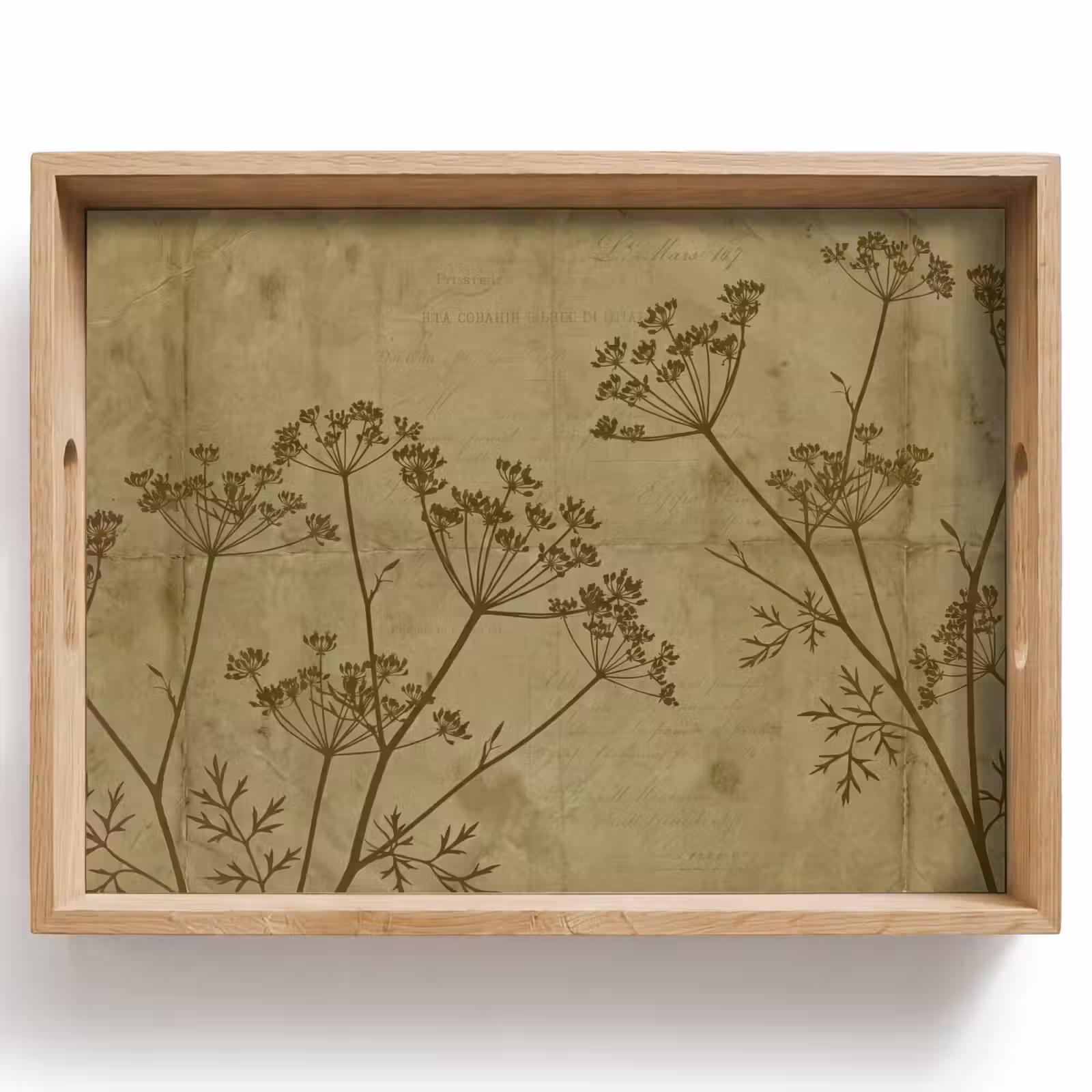 Dienblad - Bloemen - Schrift - Groen — 1