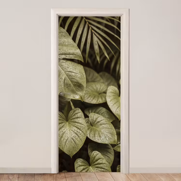 Deursticker - Groene bladeren - Natuur — 1