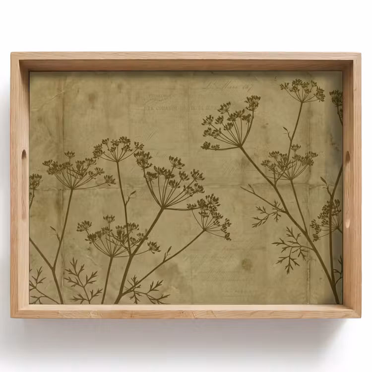 Dienblad - Bloemen - Schrift - Groen — 1