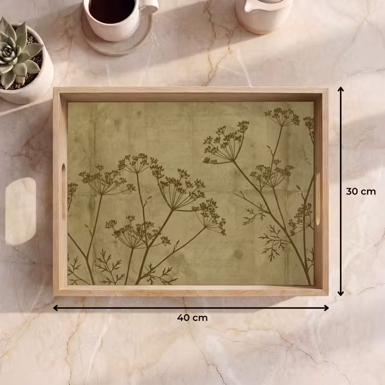 Dienblad - Bloemen - Schrift - Groen — 9