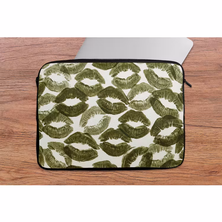 Laptophoes Kus - Patroon - Groen — 2