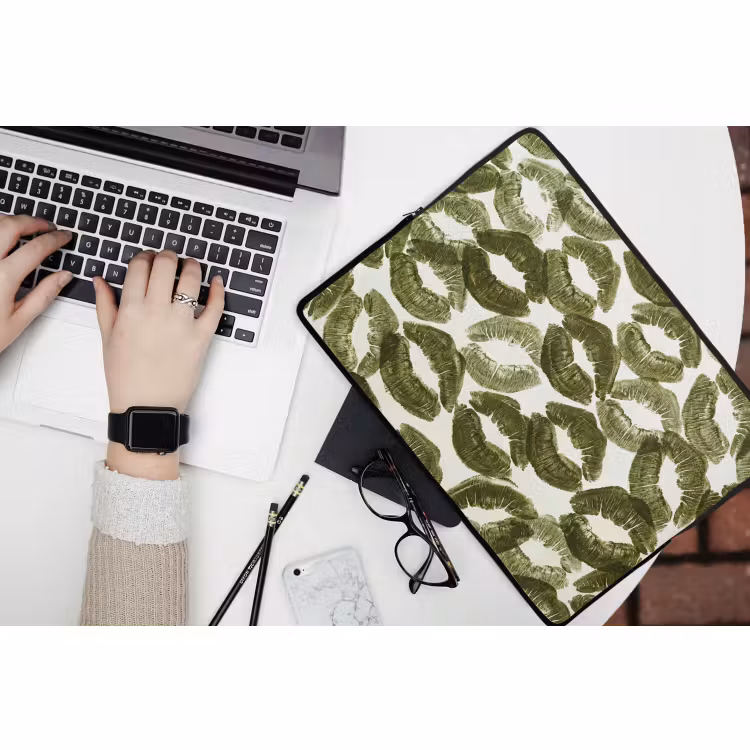 Laptophoes Kus - Patroon - Groen — 3