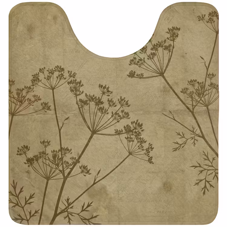 WC Mat - Bloemen - Schrift - Groen — 1