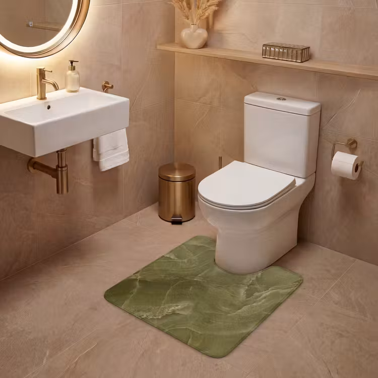 WC Mat - Marmer - Groen - Abstract — 3