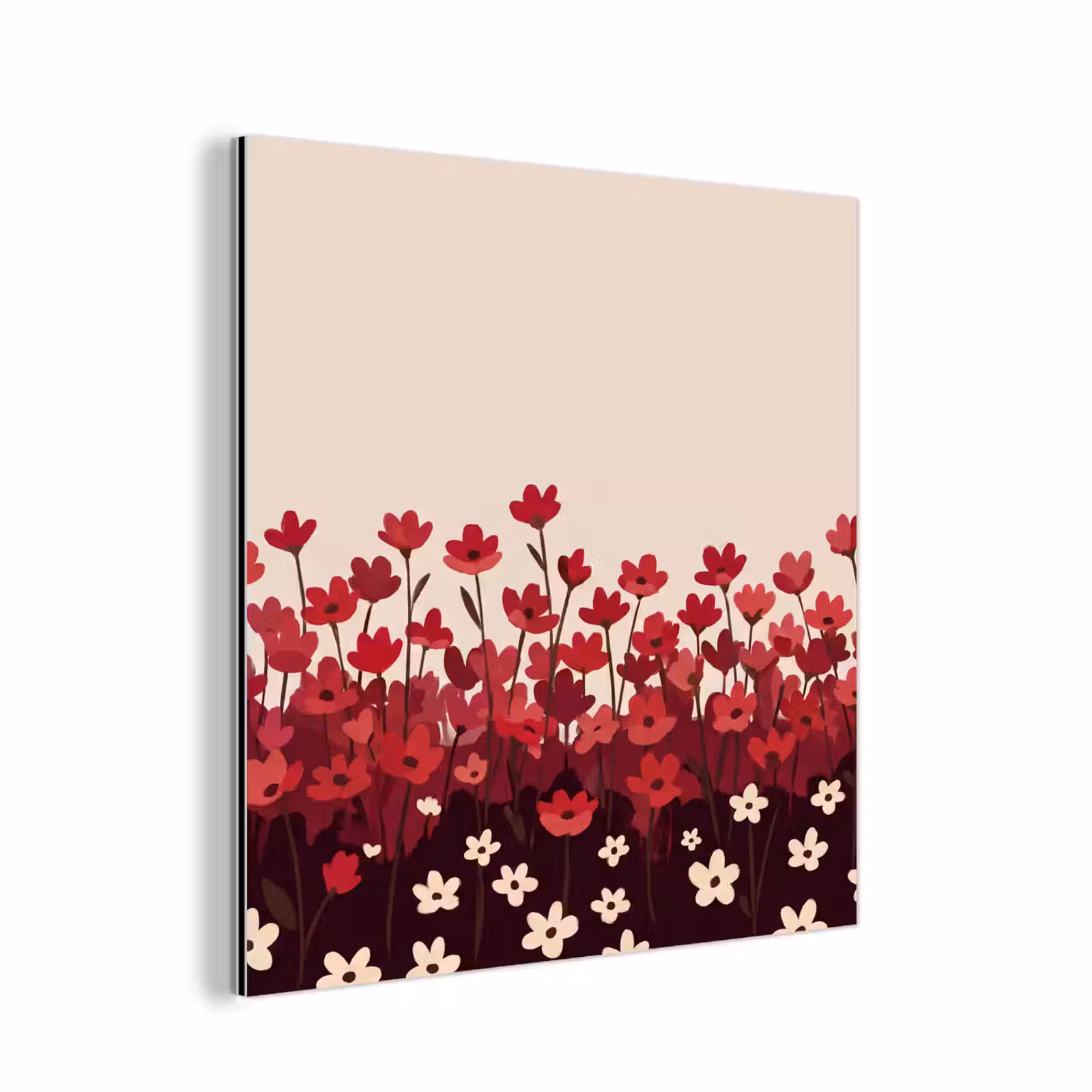 Aluminium schilderij - Bloemen - Rood - Natuur — 1