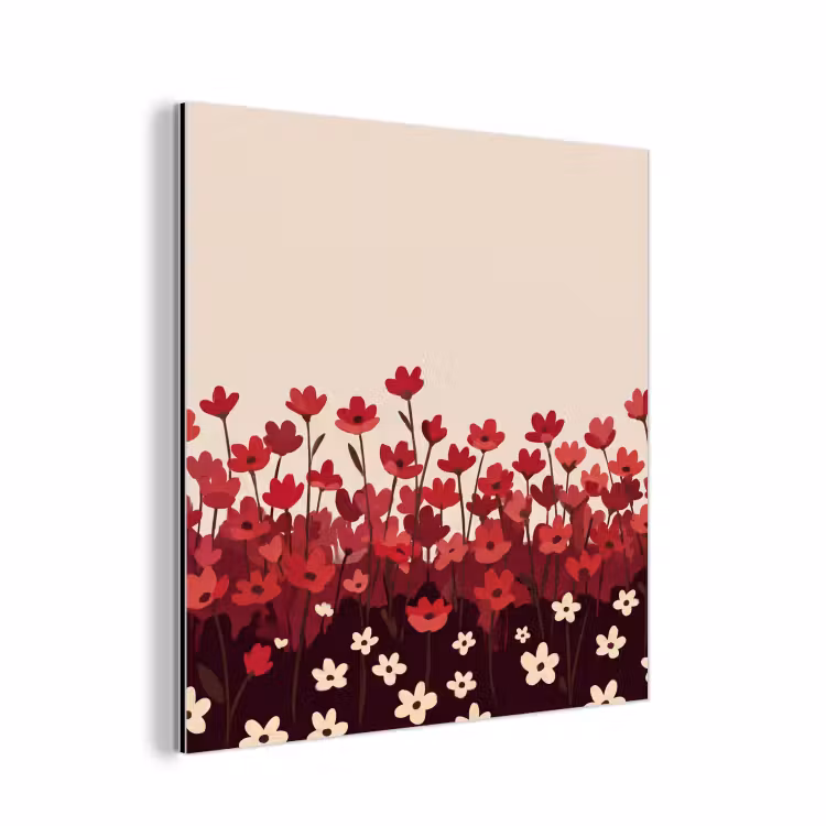Aluminium schilderij - Bloemen - Rood - Natuur — 1