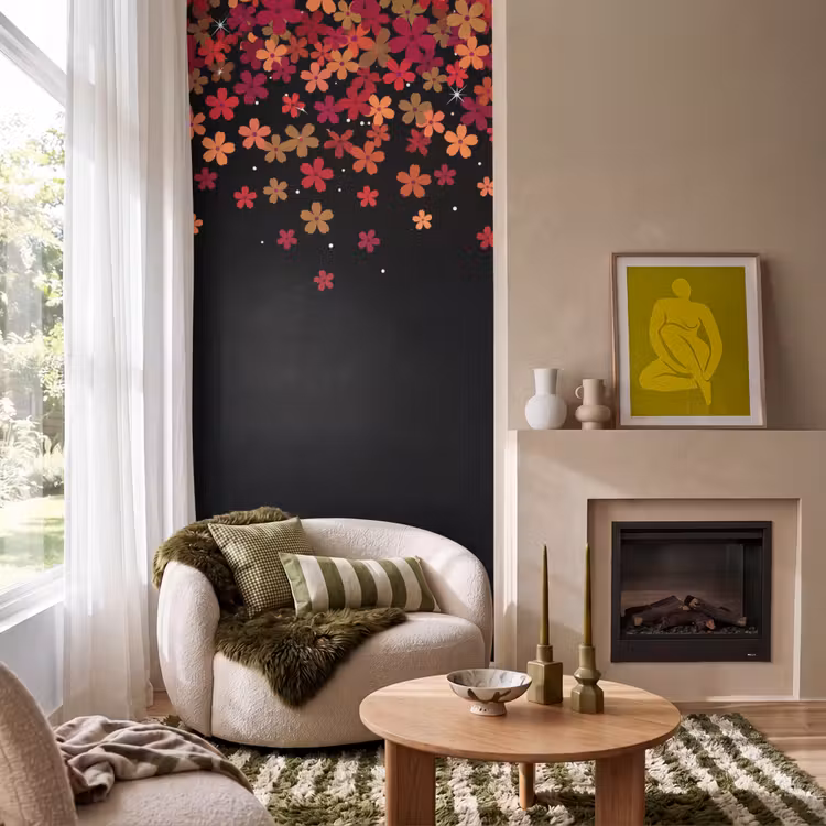 Behang - Bloemen - Abstract - Oranje — 1