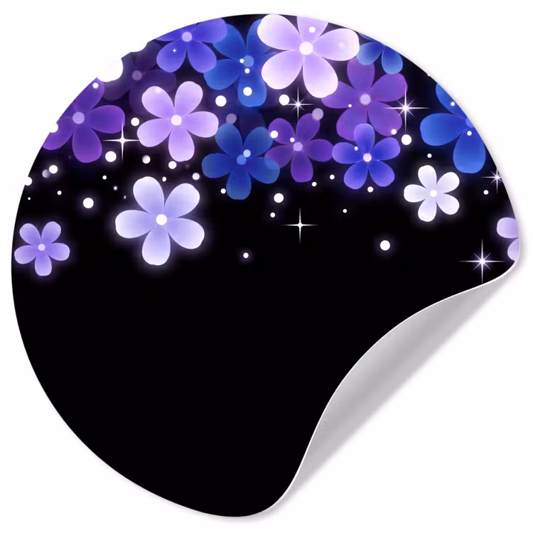 Behangcirkel - Bloemen - Paars - Modern — 1