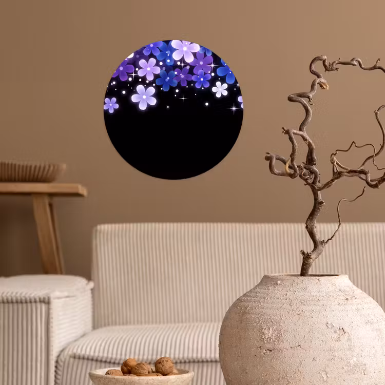 Behangcirkel - Bloemen - Paars - Modern — 2