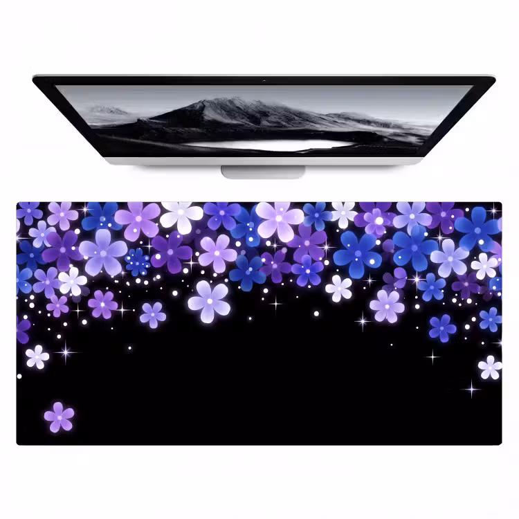 Bureau onderlegger - Bloemen - Paars - Modern — 1