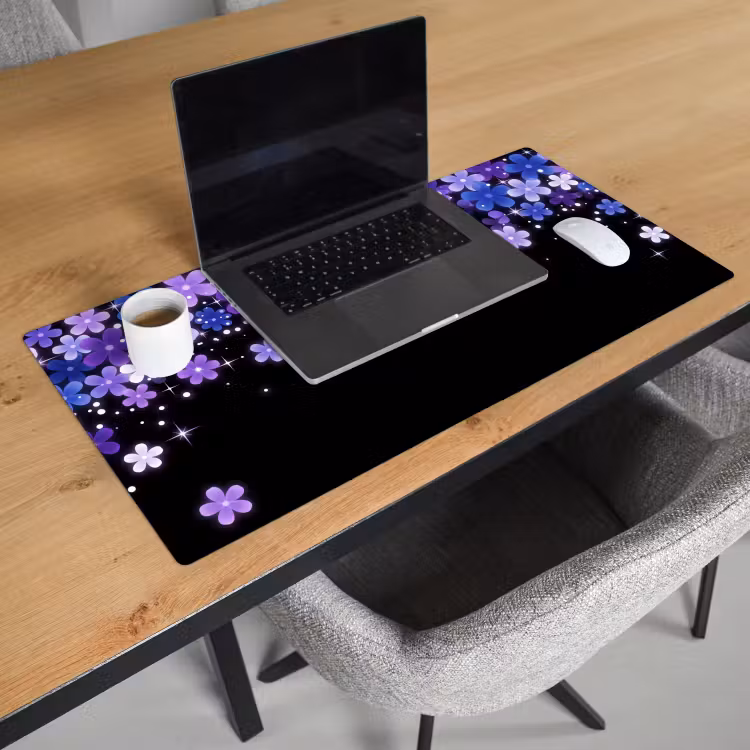 Bureau onderlegger - Bloemen - Paars - Modern — 3
