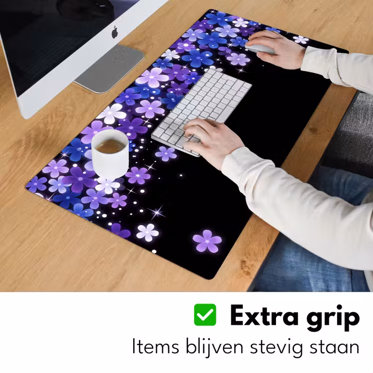 Bureau onderlegger - Bloemen - Paars - Modern — 6
