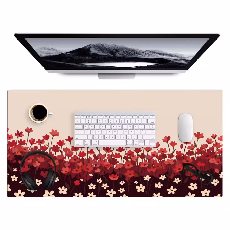 Bureau onderlegger - Bloemen - Rood - Natuur — 4