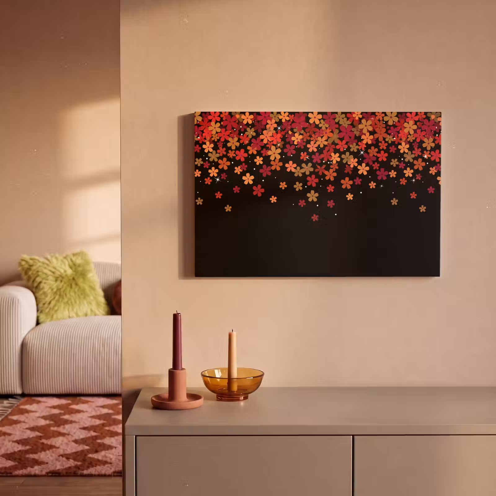 Canvas schilderij - Bloemen - Abstract - Oranje — 1