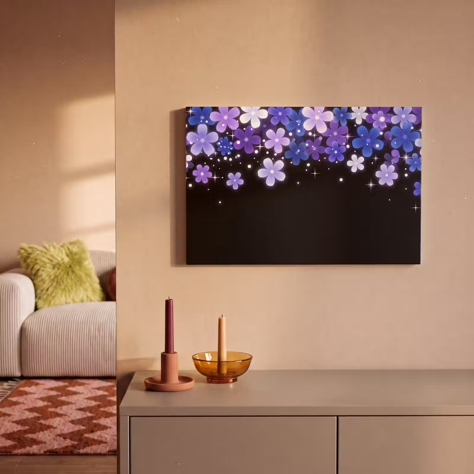 Canvas schilderij - Bloemen - Paars - Modern — 1