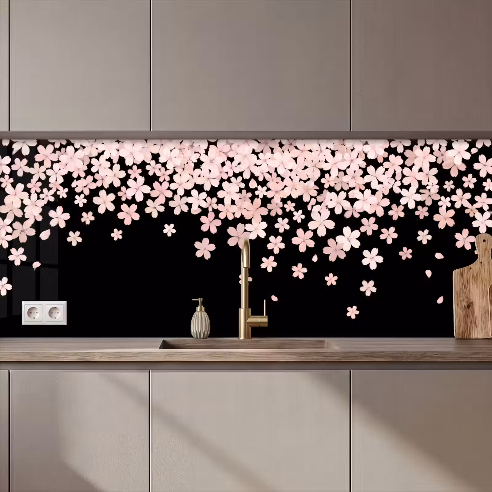 Keuken achterwand - Roze bloemen - Natuur — 1