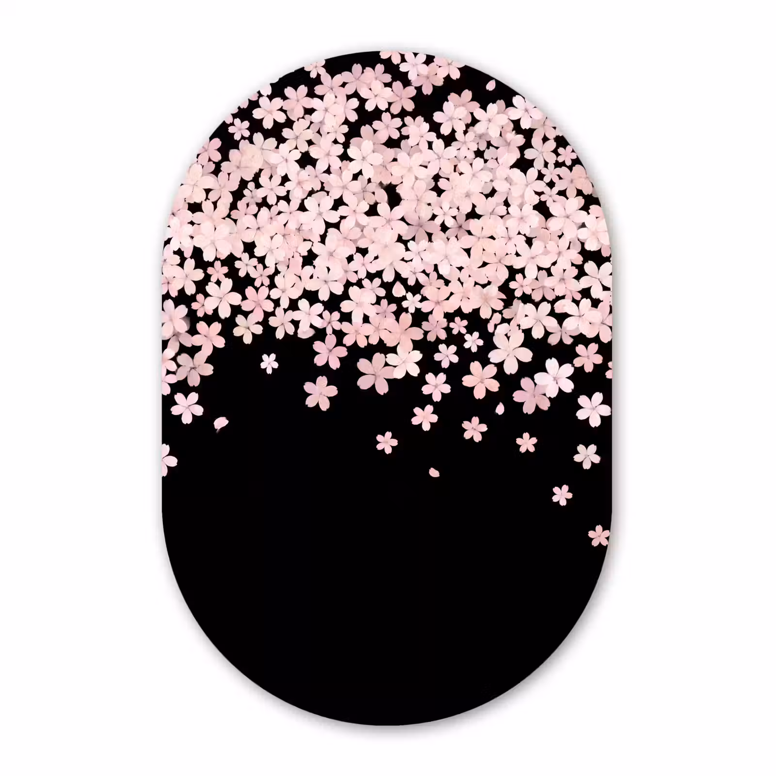 Muurovaal glas - Roze bloemen - Natuur — 1
