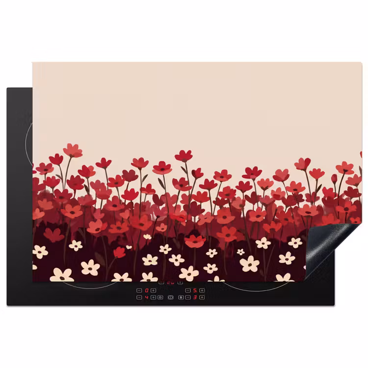 Inductiebeschermer - Bloemen - Rood - Natuur — 1