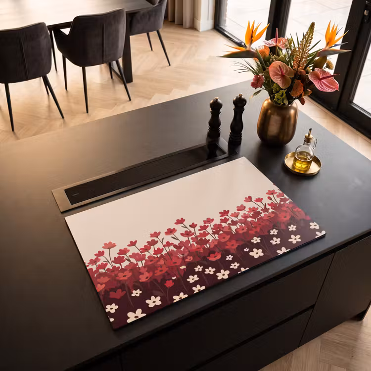 Inductiebeschermer - Bloemen - Rood - Natuur — 2