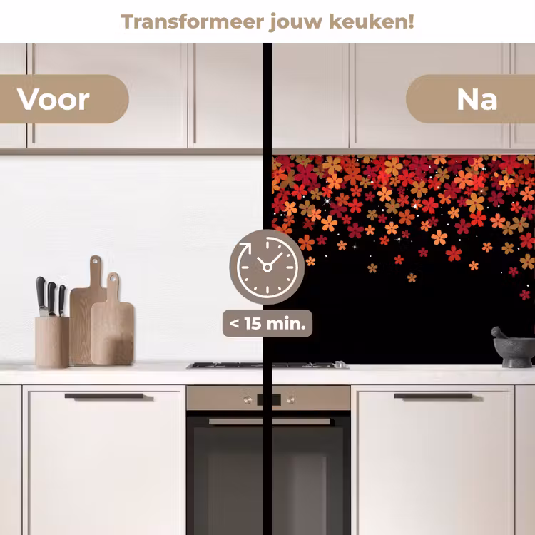 Keuken achterwand - Bloemen - Abstract - Oranje — 3