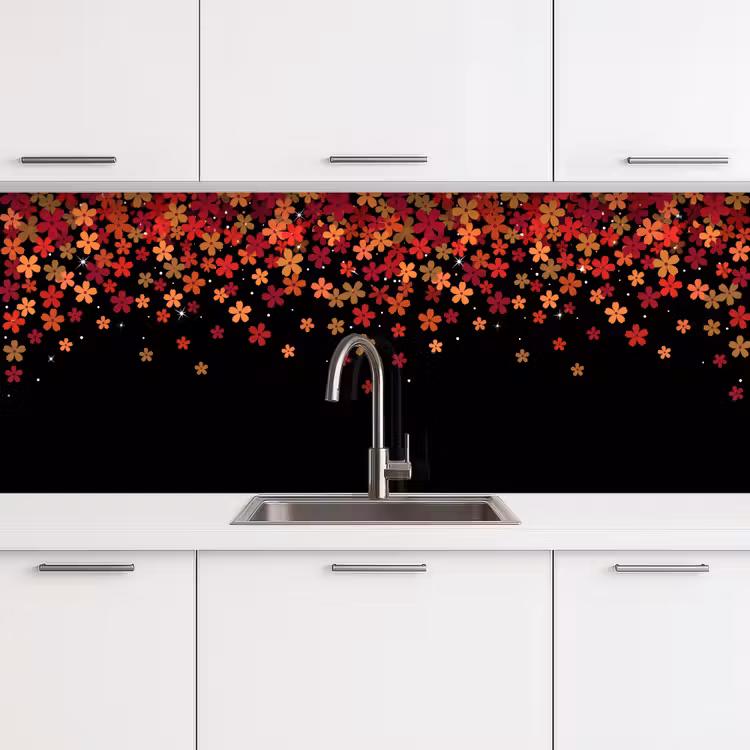 Keuken achterwand - Bloemen - Abstract - Oranje — 4